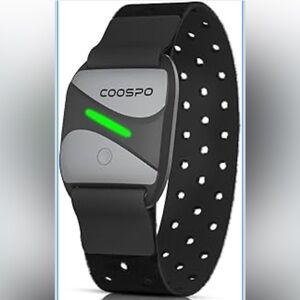 COOSPO Heart Rate Monitor Armband HW807, Bluetooth 5.0 ANT+ HRM with HR Zone